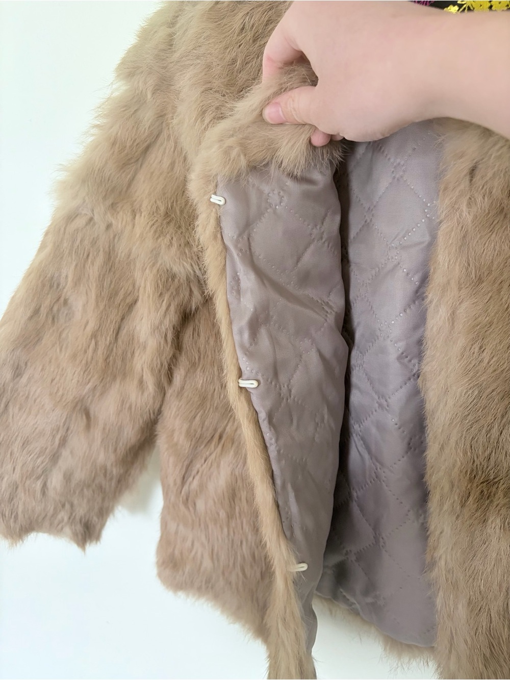 Vintage rabbit fur jacket in brown M cropped - Picture 10 of 12